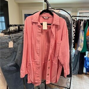 Zara Pink Button-Up shacket
